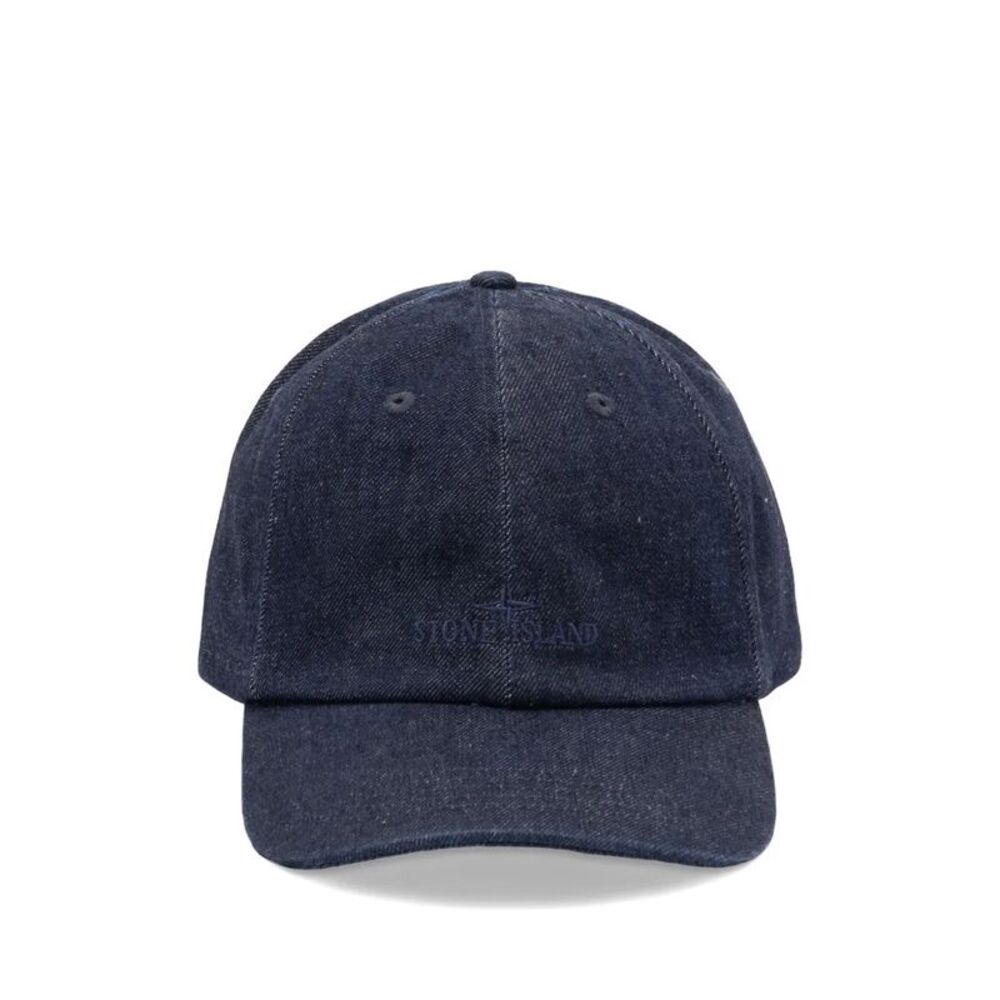 Stone Island Men Denim Collection: Cappellino Con Logo Ricamato